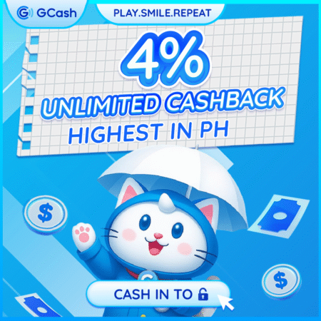 GCash 4% Unlimited Cashback Daily | Online Casino PH